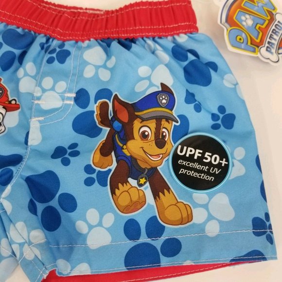 Paw Patrol Infant Boys Sz 3/6 Month Swimsuit UPF 50+ Board Shorts Nickelodeon - Picture 4 of 12